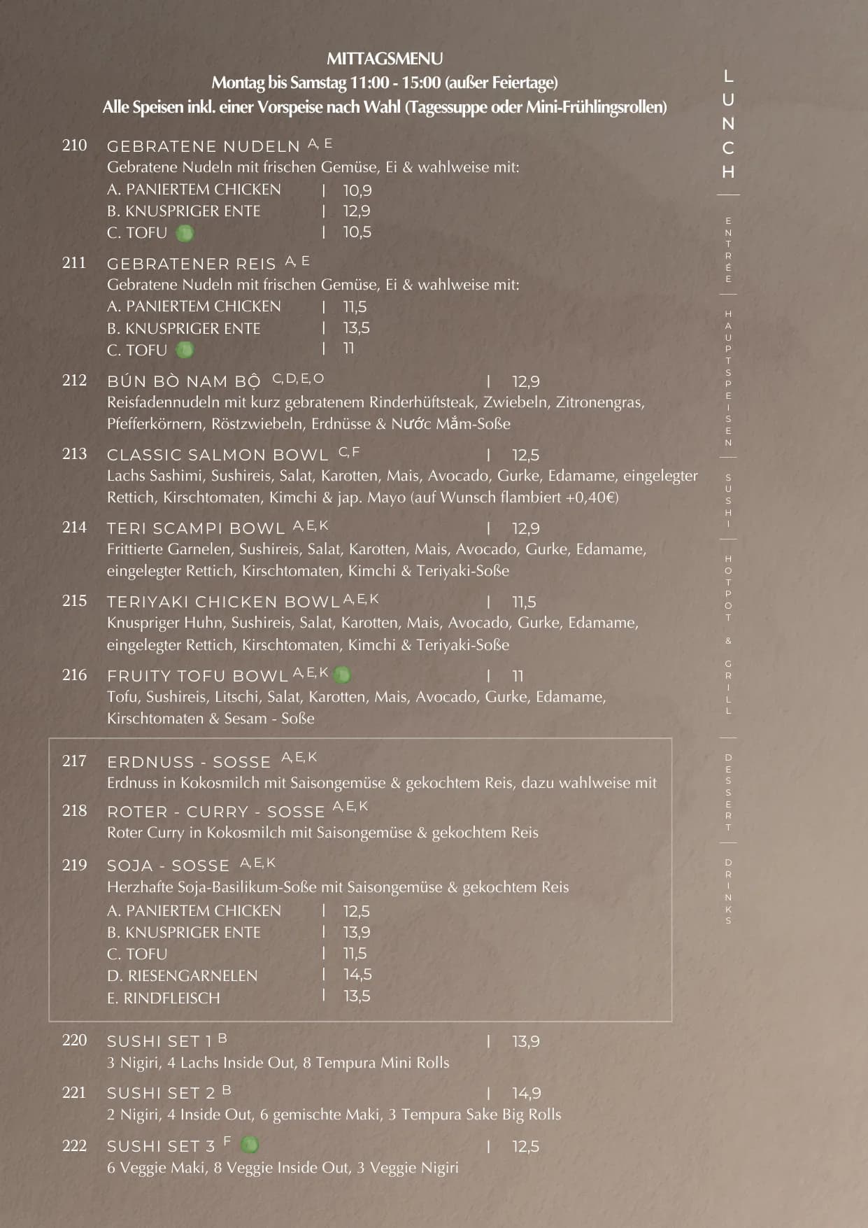 Speisekarte Seite 2